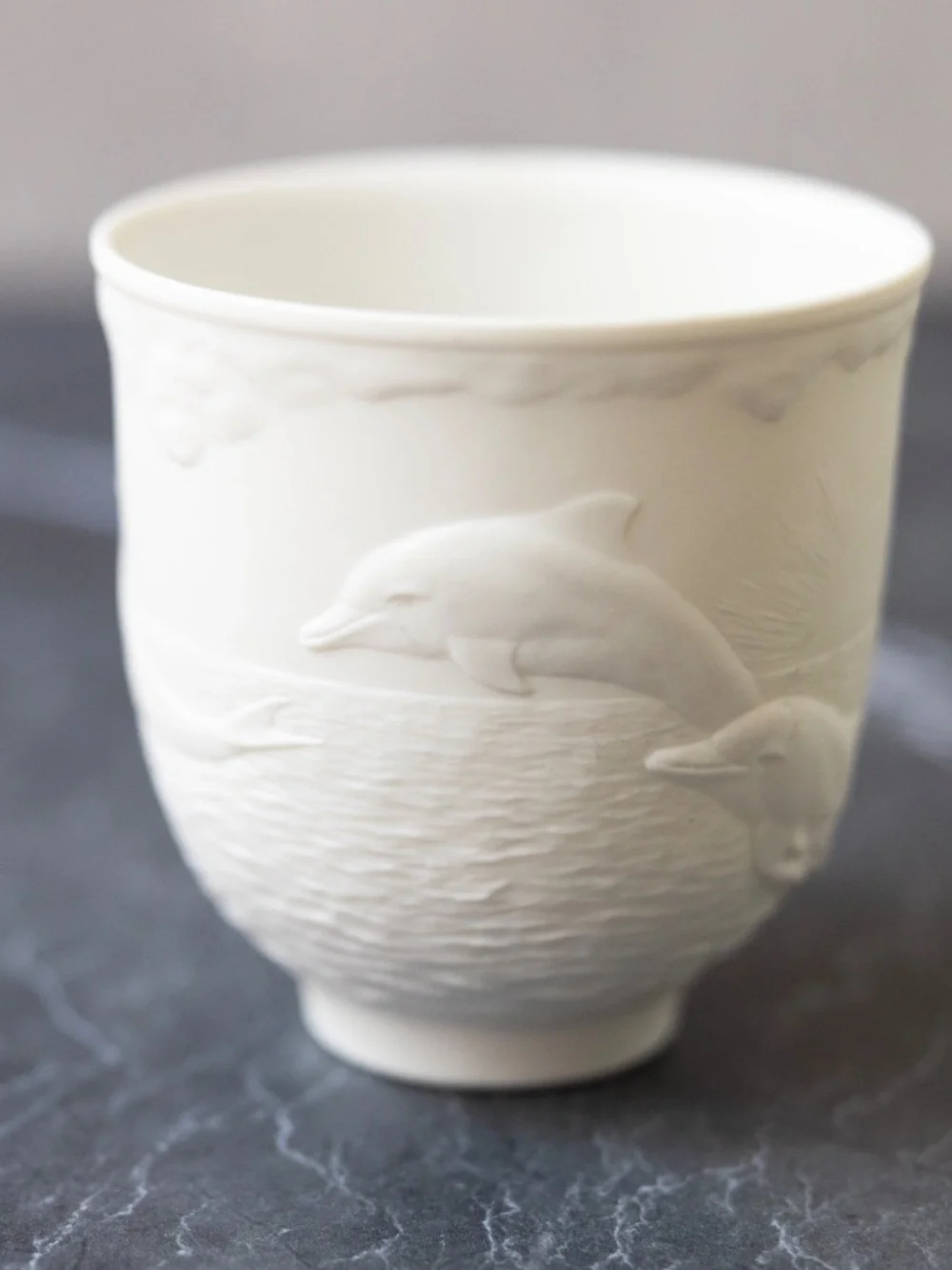 Vintage LLADRO DOLPHINS Collectors Society 1998 Bisque VOTIVE CUP CANDLE HOLDER